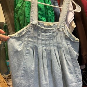 Women’s light denim babydoll top